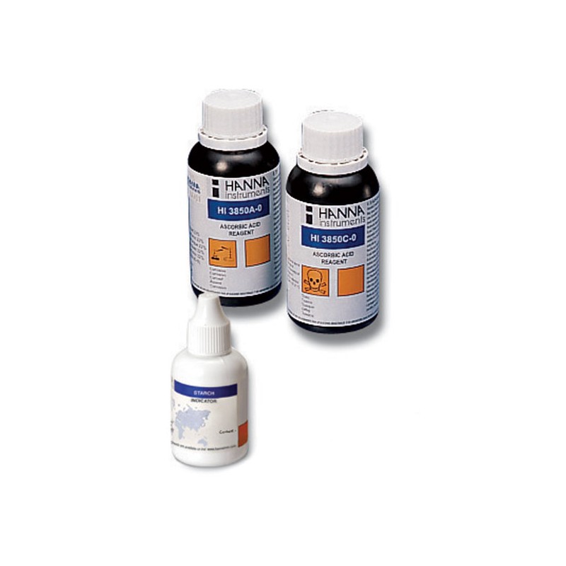 Hanna Instruments UK HI-3850-100 Replacement reagents for HI-3850 Absorbic Acid test kit Hanna Instruments UK HI-3850-100 Replacement reagents for HI-3850 Absorbic Acid test kit