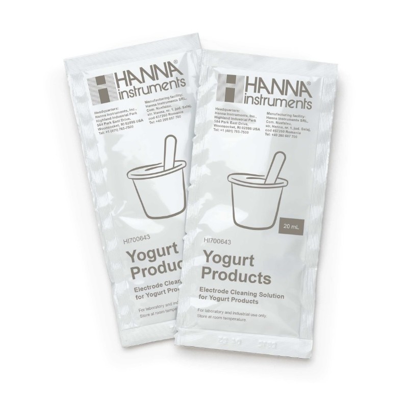 Hanna HI-700643p Cleaning Solution for Yogurt deposits 25 x 20ml sachets Hanna HI-700643p Cleaning Solution for Yogurt deposits 25 x 20ml sachets