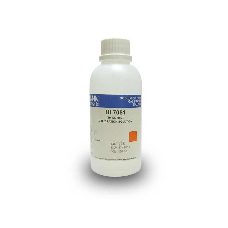 Hanna Instruments UK HI-7081L Standard Solution at 30 g/L NaCl, 500ml Hanna Instruments UK HI-7081L Standard Solution at 30 g/L NaCl, 500ml