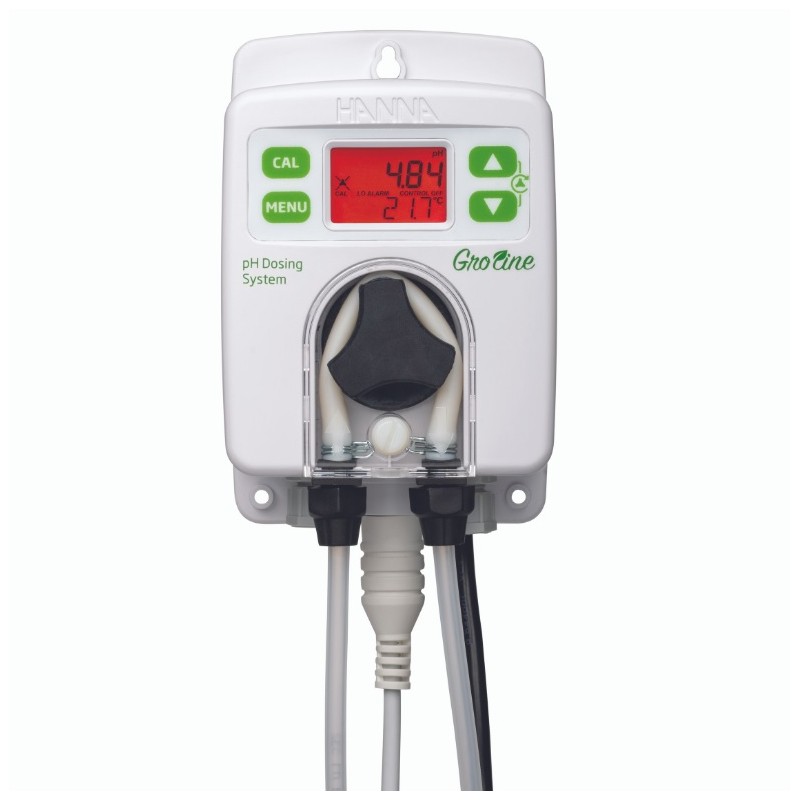 Hanna Instruments UK HI-981412-10 GroLine pH dosing system with HI-10063 pH probe & in-line mounting kit