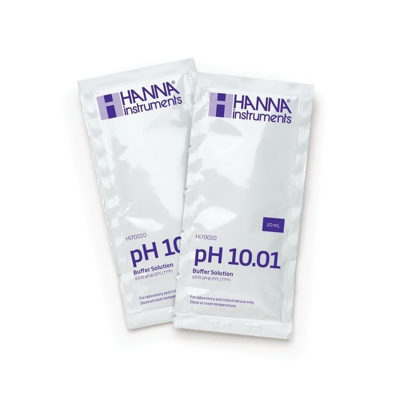 Hanna Instruments UK HI-70010C pH 10.01 Buffer Sachets, 25 x 20 mL sachets & certificate of analysis Hanna Instruments UK HI-70010C pH 10.01 Buffer Sachets, 25 x 20 mL sachets & certificate of analysis