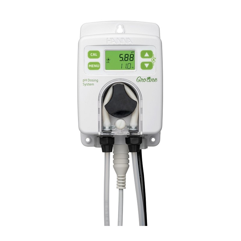 Hanna Instruments UK HI-981412-10 GroLine pH dosing system with HI-10063 pH probe & in-line mounting kit