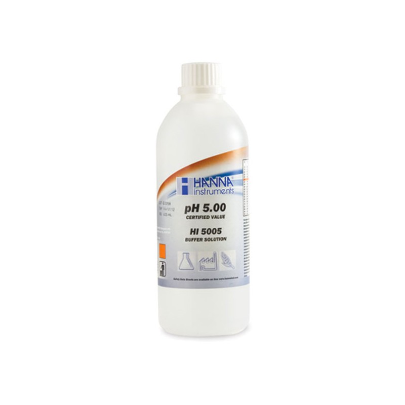 Hanna HI-5005 pH 5.00 Technical Buffer Solution, 500ml, +/- 0.01 pH, box & certificate Hanna HI-5005 pH 5.00 Technical Buffer Solution, 500ml, +/- 0.01 pH, box & certificate