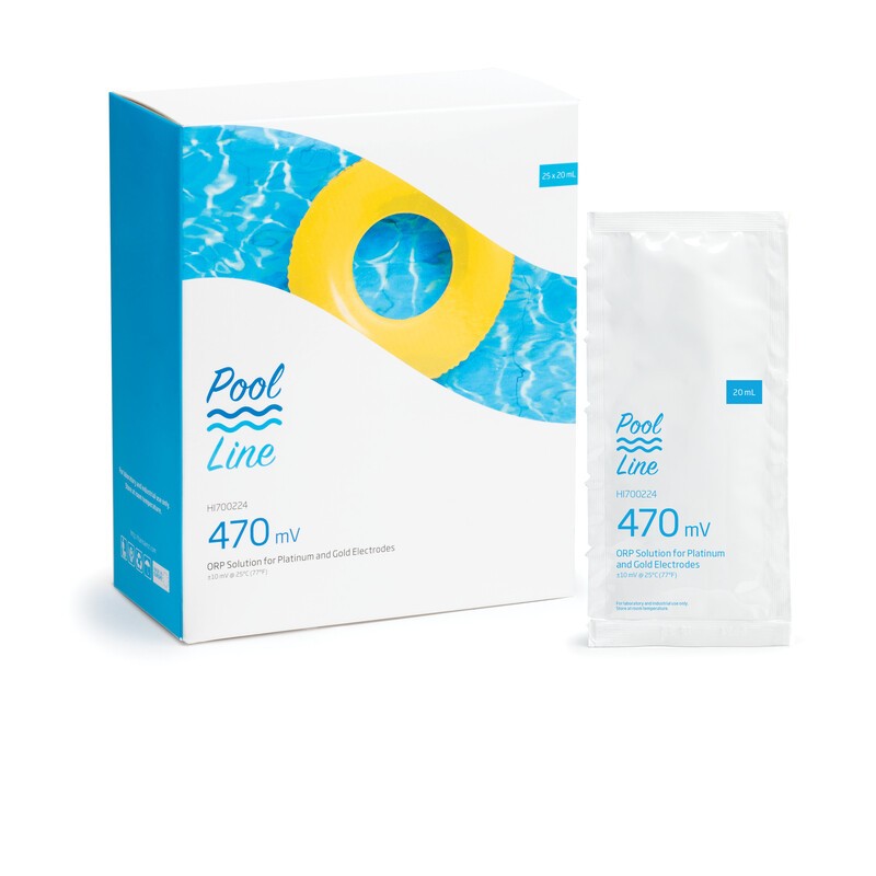 HI-700224P Pool Line ORP Test Solution 470mV - 25 x 20mL sachets HI-700224P Pool Line ORP Test Solution 470mV - 25 x 20mL sachets