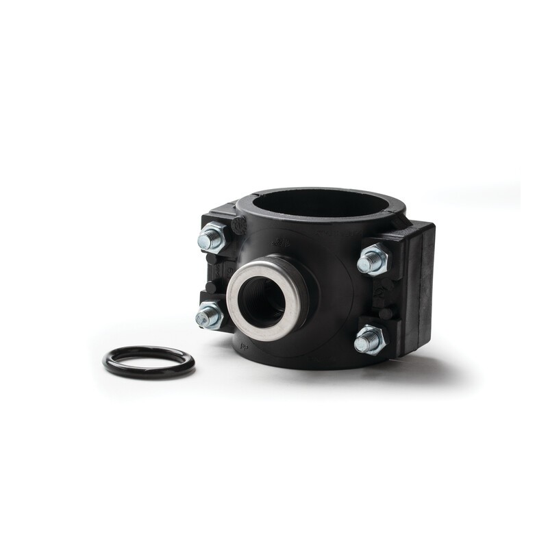 BL-120-263 Injection saddle for 63 mm pipe diameter half-inch thread BL-120-263 Injection saddle for 63 mm pipe diameter half-inch thread