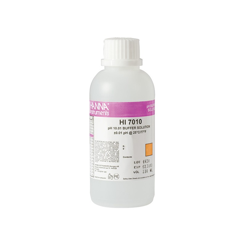 Hanna HI-7010M pH 10.01 Buffer Solution, 230 mL bottle Hanna HI-7010M pH 10.01 Buffer Solution, 230 mL bottle