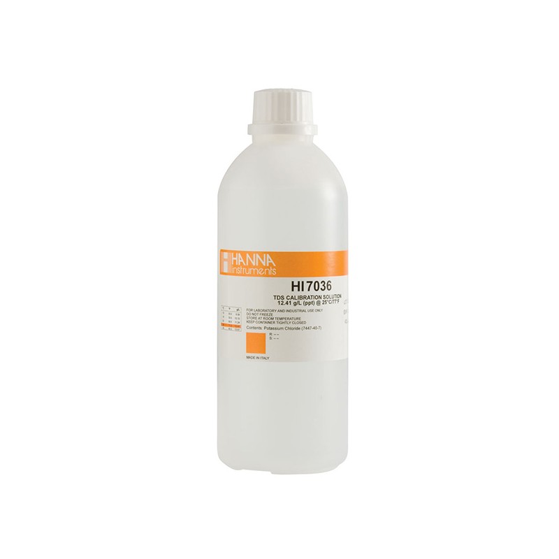 Hanna HI-7036L 12.41 mg/L TDS Calibration Solution, 500 mL bottle
