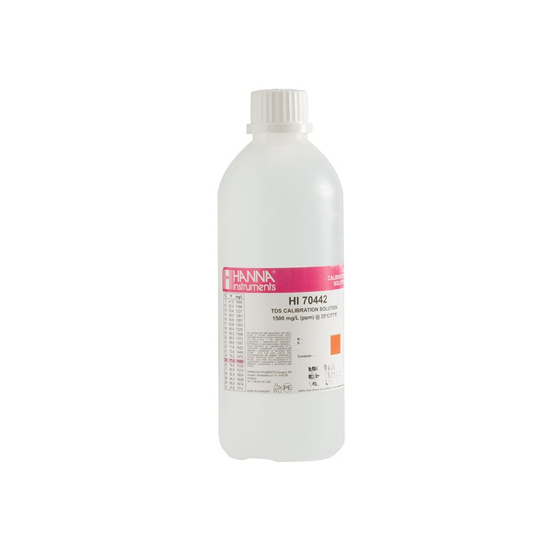 Hanna HI-70442L 1500 mg/L (ppm) TDS Calibration Solution, 500 mL bottle Hanna HI-70442L 1500 mg/L (ppm) TDS Calibration Solution, 500 mL bottle