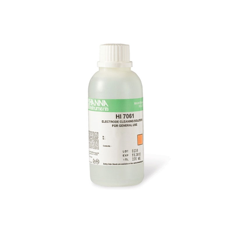 Hanna HI-7061M General Electrode Cleaning Solution, 230 mL bottle Hanna HI-7061M General Electrode Cleaning Solution, 230 mL bottle