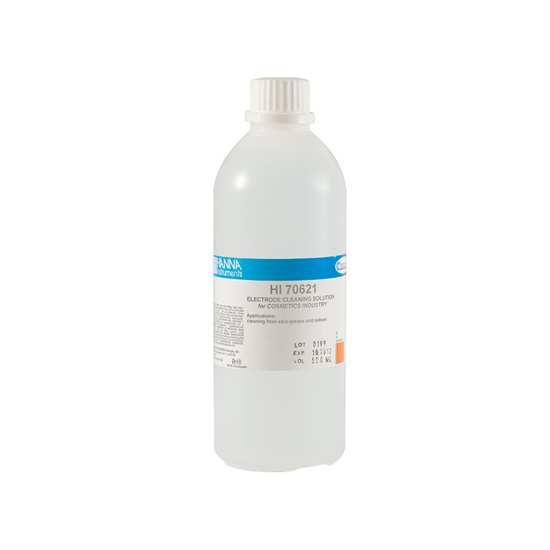 Hanna HI-70621L Electrode Cleaning Solution to Remove Skin Grease and Sebum 500ml Hanna HI-70621L Electrode Cleaning Solution to Remove Skin Grease and Sebum 500ml