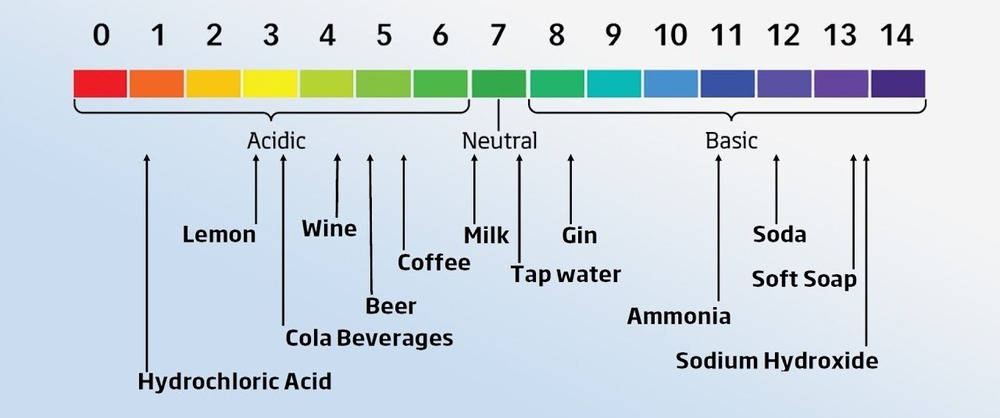 a pH scale including examples